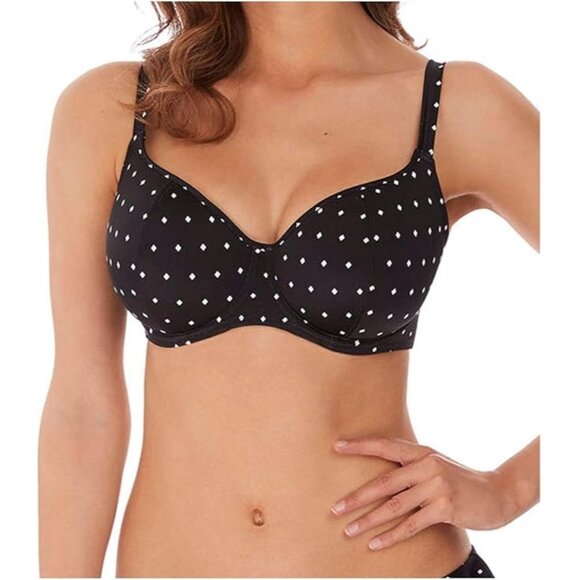 Freya Black and White Polka Dot Bikini Top - Picture 1 of 6